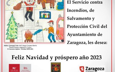 EL DIBUJO DE UNA NIÑA DEL COLE EN LA FELICITACIÓN DE LOS BOMBEROS