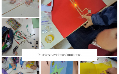 POSTALES LUMINOSAS EN NUESTROS TALLERES CIENTÍFICOS EN FAMILIA